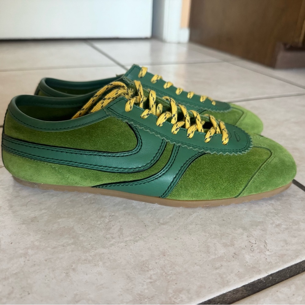 Dries Van Noten green suede sneakers size 38